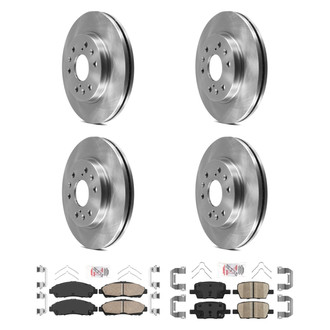 AmeriBRAKES® - AmeriPRO™ Plain Front and Rear Brake Kit with Ceramic Pads