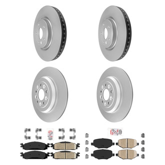 AmeriBRAKES® - AmeriPRO™ Plain Front and Rear Brake Kit with Ceramic Pads
