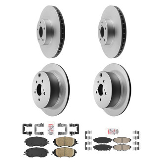 AmeriBRAKES® - AmeriPRO™ Plain Front and Rear Brake Kit with Ceramic Pads