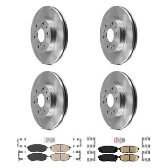 AmeriBRAKES® - AmeriPRO™ Plain Front and Rear Brake Kit with Ceramic Pads