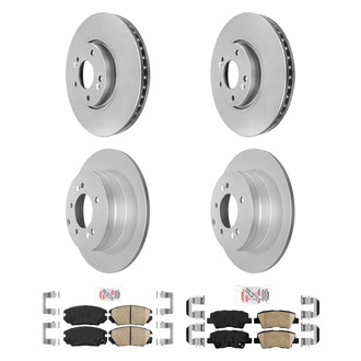 AmeriBRAKES® - AmeriPRO™ Plain Front and Rear Brake Kit with Ceramic Pads