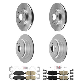 AmeriBRAKES® - AmeriPRO™ Plain Front and Rear Brake Kit with Ceramic Pads