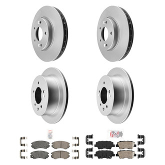 AmeriBRAKES® - AmeriPRO™ Plain Front and Rear Brake Kit with Ceramic Pads