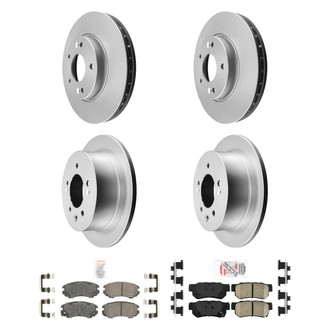 AmeriBRAKES® - AmeriPRO™ Plain Front and Rear Brake Kit with Ceramic Pads