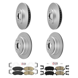 AmeriBRAKES® - AmeriPRO™ Plain Front and Rear Brake Kit with Ceramic Pads