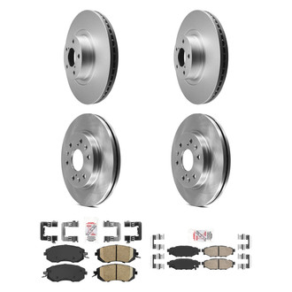 AmeriBRAKES® - AmeriPRO™ Plain Front and Rear Brake Kit with Ceramic Pads