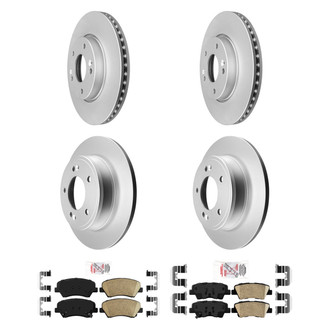 AmeriBRAKES® - AmeriPRO™ Plain Front and Rear Brake Kit with Ceramic Pads