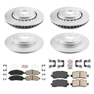 AmeriBRAKES® - AmeriPRO™ Plain Front and Rear Brake Kit with Ceramic Pads