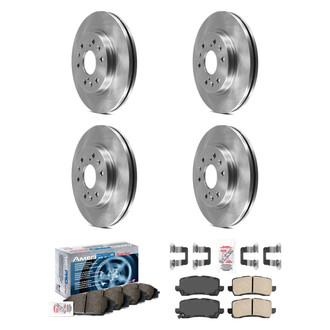 AmeriBRAKES® - AmeriPRO™ Plain Front and Rear Brake Kit with Ceramic Pads