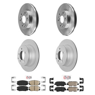 AmeriBRAKES® - AmeriPRO™ Plain Front and Rear Brake Kit with Ceramic Pads