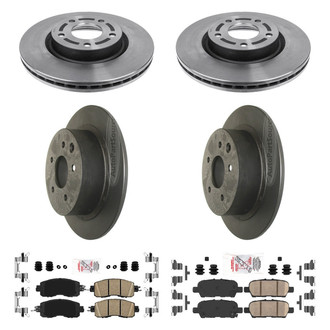 AmeriBRAKES® - AmeriPLATINUM™ Front and Rear Brake Kit with Ceramic Pads
