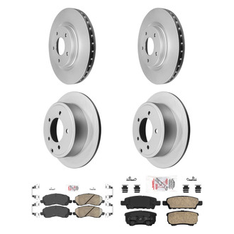 AmeriBRAKES® - AmeriPRO™ Plain Front and Rear Brake Kit with Ceramic Pads
