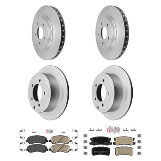 AmeriBRAKES® - AmeriPRO™ Plain Front and Rear Brake Kit with Ceramic Pads