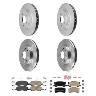 AmeriBRAKES® - AmeriPRO™ Plain Front and Rear Brake Kit with Ceramic Pads
