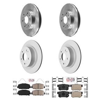 AmeriBRAKES® - AmeriPRO™ Plain Front and Rear Brake Kit with Ceramic Pads
