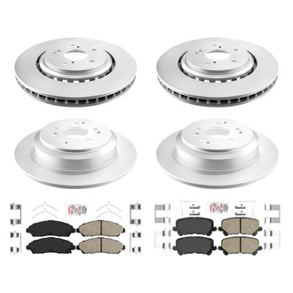AmeriBRAKES® - AmeriPRO™ Plain Front and Rear Brake Kit with Ceramic Pads
