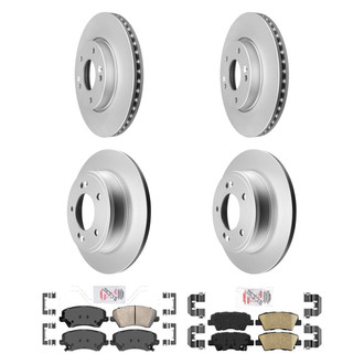 AmeriBRAKES® - AmeriPRO™ Plain Front and Rear Brake Kit with Ceramic Pads