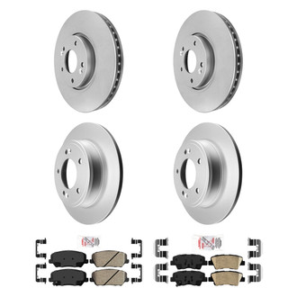 AmeriBRAKES® - AmeriPRO™ Plain Front and Rear Brake Kit with Ceramic Pads