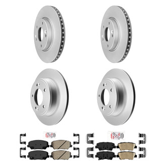 AmeriBRAKES® - AmeriPRO™ Plain Front and Rear Brake Kit with Ceramic Pads