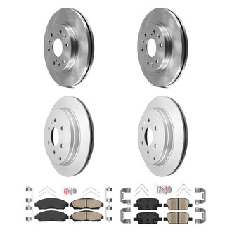 AmeriBRAKES® - AmeriPRO™ Plain Front and Rear Brake Kit with Ceramic Pads