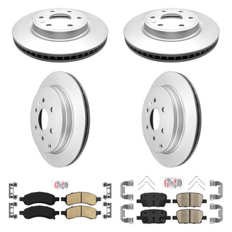 AmeriBRAKES® - AmeriPRO™ Plain Front and Rear Brake Kit with Ceramic Pads