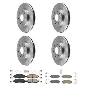 AmeriBRAKES® - AmeriPRO™ Plain Front and Rear Brake Kit with Ceramic Pads