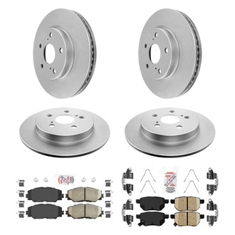 AmeriBRAKES® - AmeriPRO™ Plain Front and Rear Brake Kit with Ceramic Pads