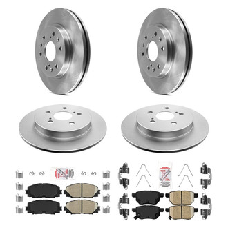 AmeriBRAKES® - AmeriPRO™ Plain Front and Rear Brake Kit with Ceramic Pads