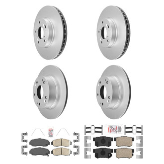 AmeriBRAKES® - AmeriPRO™ Plain Front and Rear Brake Kit with Ceramic Pads