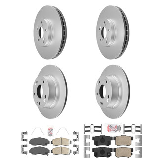 AmeriBRAKES® - AmeriPRO™ Plain Front and Rear Brake Kit with Ceramic Pads