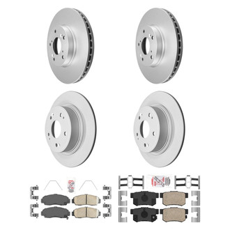 AmeriBRAKES® - AmeriPRO™ Plain Front and Rear Brake Kit with Ceramic Pads