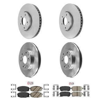 AmeriBRAKES® - AmeriPRO™ Plain Front and Rear Brake Kit with Ceramic Pads