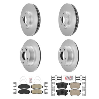 AmeriBRAKES® - AmeriPRO™ Plain Front and Rear Brake Kit with Ceramic Pads