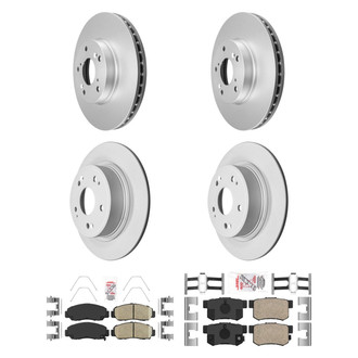 AmeriBRAKES® - AmeriPRO™ Plain Front and Rear Brake Kit with Ceramic Pads