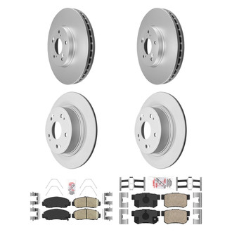 AmeriBRAKES® - AmeriPRO™ Plain Front and Rear Brake Kit with Ceramic Pads