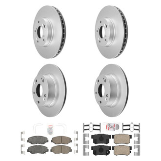 AmeriBRAKES® - AmeriPRO™ Plain Front and Rear Brake Kit with Ceramic Pads