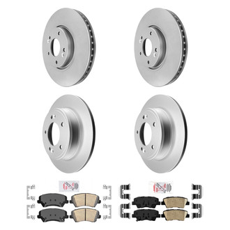 AmeriBRAKES® - AmeriPRO™ Plain Front and Rear Brake Kit with Ceramic Pads