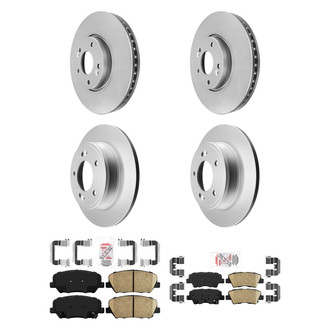 AmeriBRAKES® - AmeriPRO™ Plain Front and Rear Brake Kit with Ceramic Pads