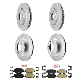 AmeriBRAKES® - AmeriPRO™ Plain Front and Rear Brake Kit with Ceramic Pads