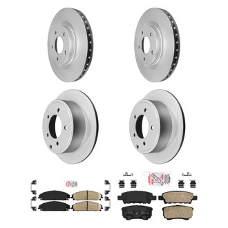 AmeriBRAKES® - AmeriPRO™ Plain Front and Rear Brake Kit with Ceramic Pads