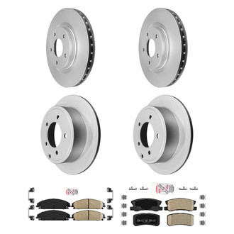 AmeriBRAKES® - AmeriPRO™ Plain Front and Rear Brake Kit with Ceramic Pads