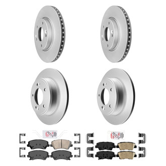 AmeriBRAKES® - AmeriPRO™ Plain Front and Rear Brake Kit with Ceramic Pads