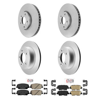 AmeriBRAKES® - AmeriPRO™ Plain Front and Rear Brake Kit with Ceramic Pads