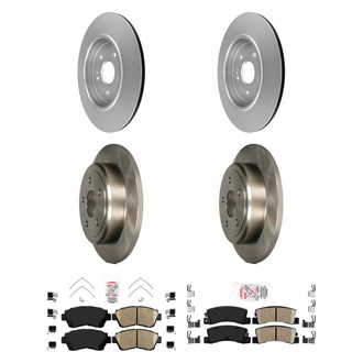 AmeriBRAKES® - AmeriPRO™ Plain Front and Rear Brake Kit with Ceramic Pads