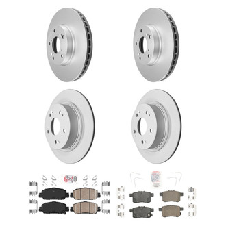 AmeriBRAKES® - AmeriPRO™ Plain Front and Rear Brake Kit with Ceramic Pads