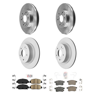 AmeriBRAKES® - AmeriPRO™ Plain Front and Rear Brake Kit with Ceramic Pads
