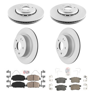 AmeriBRAKES® - AmeriPRO™ Plain Front and Rear Brake Kit with Ceramic Pads