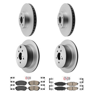AmeriBRAKES® - AmeriPRO™ Plain Front and Rear Brake Kit with Ceramic Pads