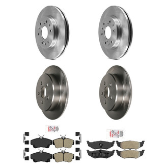 AmeriBRAKES® - AmeriPRO™ Plain Front and Rear Brake Kit with Semi-Metallic Pads