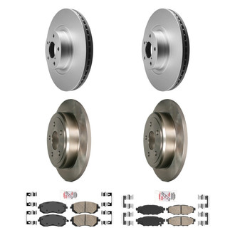 AmeriBRAKES® - AmeriPRO™ Plain Front and Rear Brake Kit with Ceramic Pads